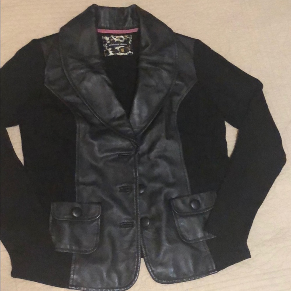 Michael Simon jacket with lamb leather, sz M